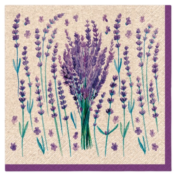 Servietten Lunch 20x We care Lavender Charm, 33x33cm