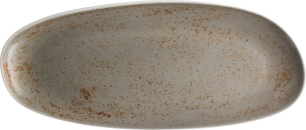 Pottery Unique Lightgrey Platte asymmetrisch coupe 18x9cm