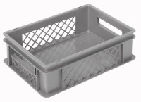 Behälter grau 40x30x12cm Standard Boden geschlos/Wände perfo