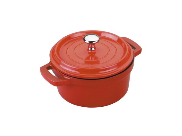Bratentopf Mini rot mit Deckel D10cm H5cm 0.24lt
