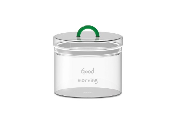 Vorratsglas aus Borosilikatglas, 1.4l, Good Morning