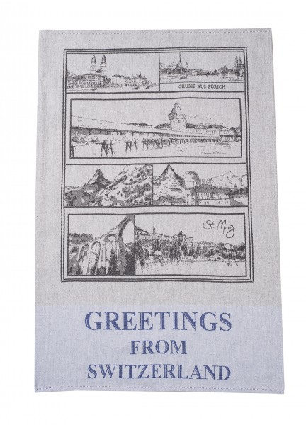 GREETINGS KÜCHENTUCH KULTSCHTOFF blau