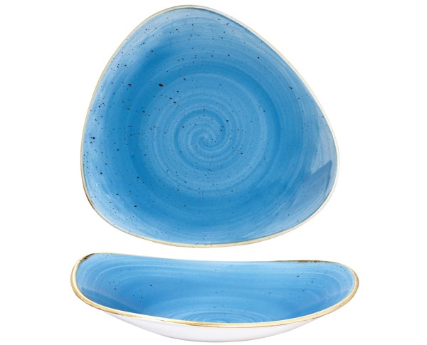 Stonecast Cornflower Blue Triangel Teller tief 23.5cm