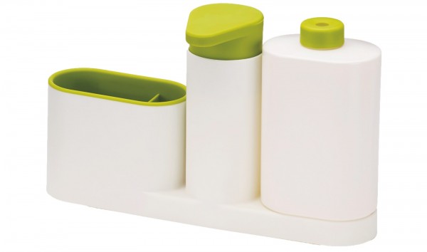 SinkBase Plus 3-tlg., weiss/grün, 27x6x16.5 cm