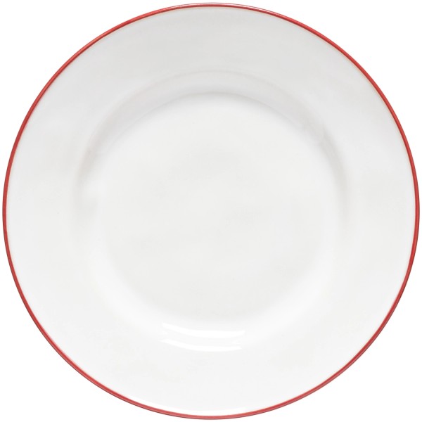 Beja Salat- u. Dessertteller D22.6cm H3.3cm weiss-rot