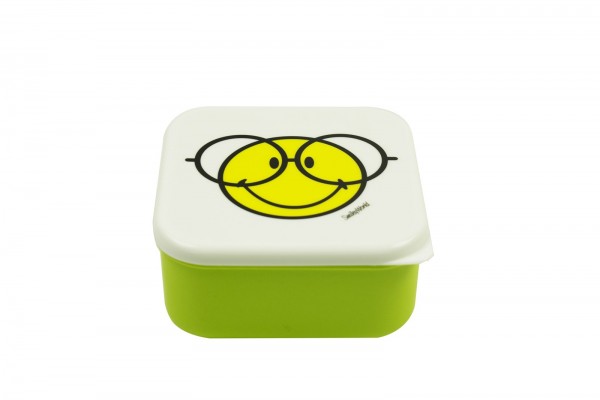 Smiley Lunchbox, hgrün/weiss, 12 x 12 cm