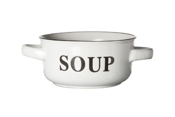 Suppenschüssel "SOUP" weiss, 47cl, 13.5x6.5cm