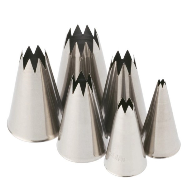 Tüllensatz Stern 6tlg 0.4cm 0.8cm 1cm 1.2cm 1.4cm u. 1.8cm