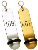 Hotel-Schlüsselanhänger 11,5 cm, Leichtmetall eloxiert Gold,