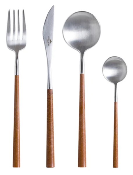 24tlg. Mito Besteckset brushed wooden cable