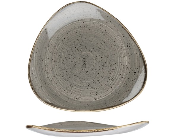 Stonecast Peppercorn Grey Triangel Teller flach 26.5cm