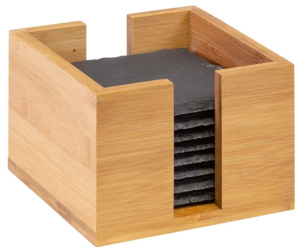 8 Stk. Naturschiefer-Untersetzer 10x10cm