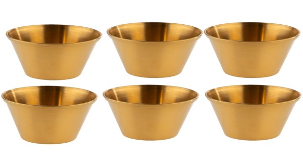6er Set Dipschälchen D6cm H2.5cm, Edelstahl, Antik gold