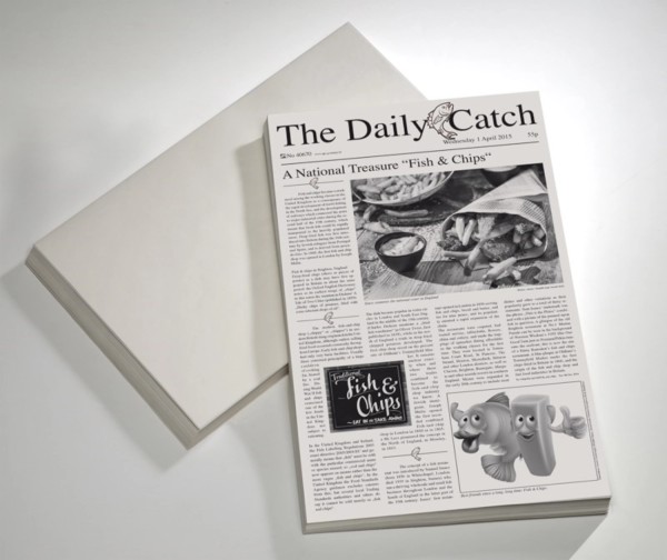 Wachspapier SNACK HOLDER 42x27cm, Motiv Zeitung