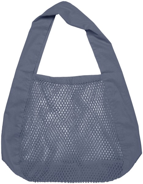 Net shoulder Tasche 44x15x45cm grey blue Biobaumwolle
