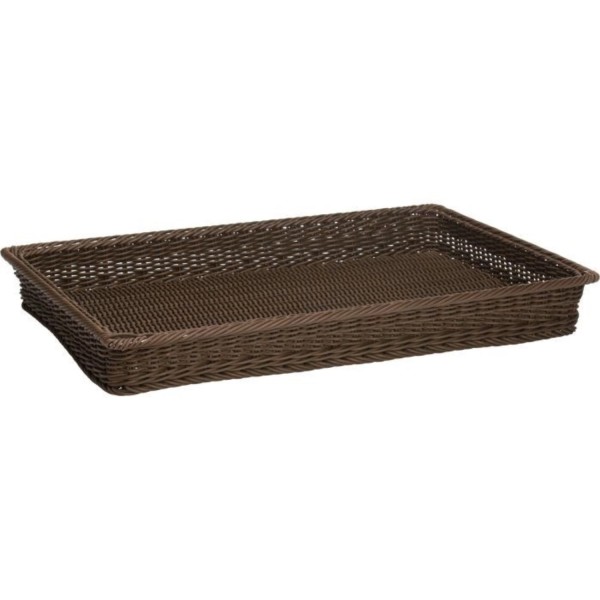Korb rechteckig mit Metallrahmen, braun, 60x40x7cm