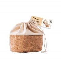 Brotbeutel mit Kordel, Baumwolle S cork/beige, 16 cm