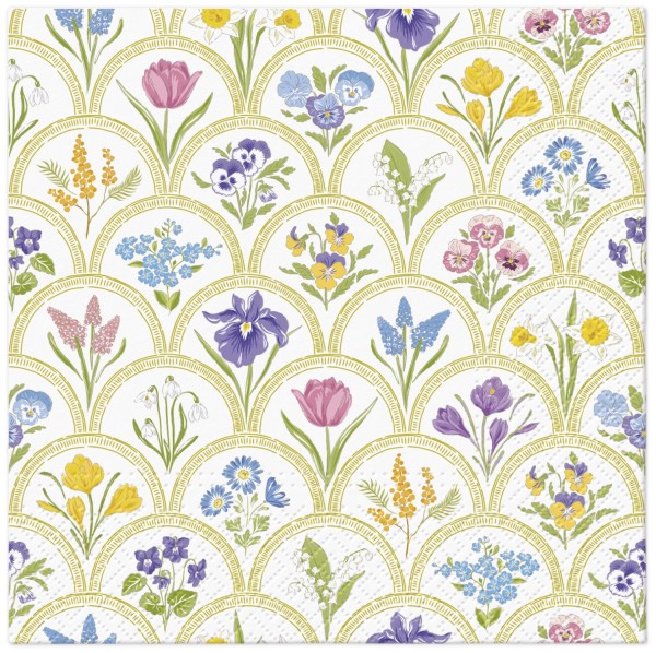 Servietten Lunch 20x Garten-Medaillon-Druck 33x33cm