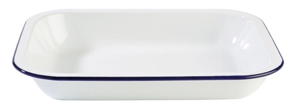 Schale ENAMELWARE 28x23cm H4.5cm, weiss
