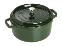 Cocotte 20cm, rund, Basilikum-Grün, Gusseisen 2.2l
