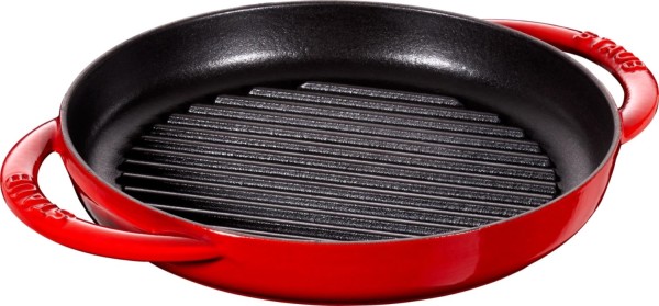 Pure Grillpfanne rund, Kirschrot, D22cm