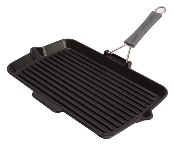 Grillpfanne schwarz rechteckig, 34x21cm
