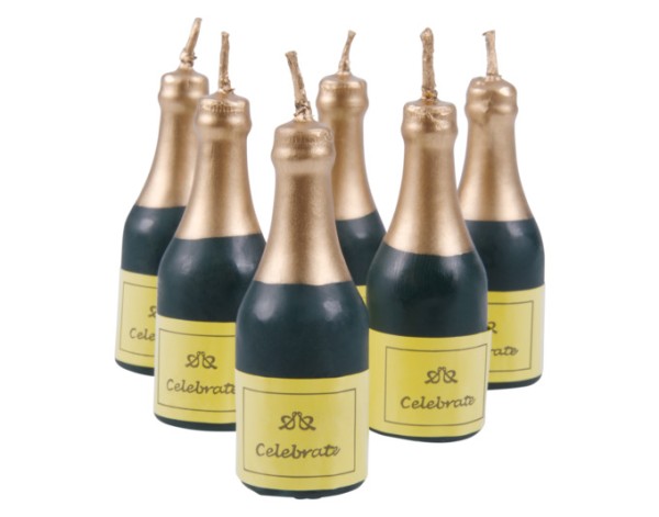 Kerzen Sektflasche 6-teilig