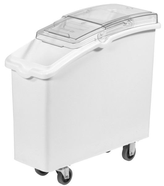 Lagerbehälter auf Rollen 80lt Schiebedeckel weiss 73x32x75cm