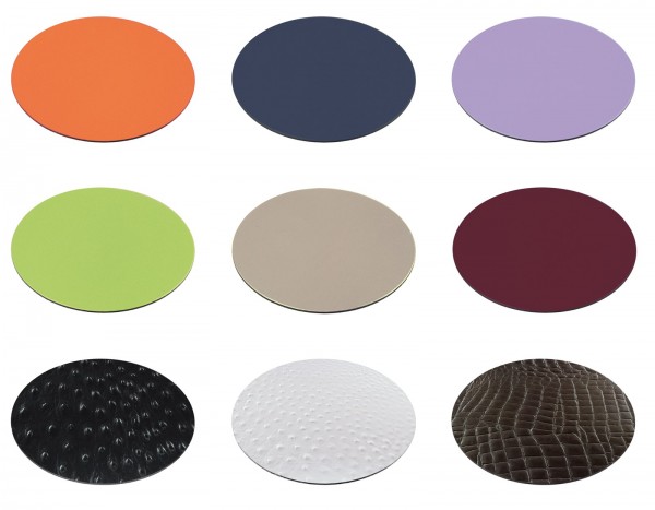 Untersetzer Ø 10 cm single piece FASHION BLACK OSTRICH