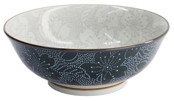 Sakura Schale 19.7x7cm grau und schwarz