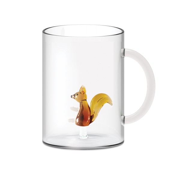 Becher m. Glas aus Borosilikatglas 420 ml Eichhörnchen