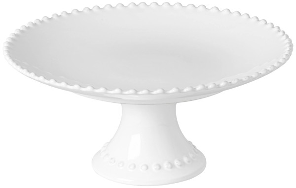 Pearl Tortenplatte auf Fuss D28.4cm H12.9cm weiss