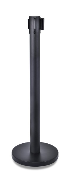 Absperrpfosten mit ausziehbarem Band schwarz L 90cm
