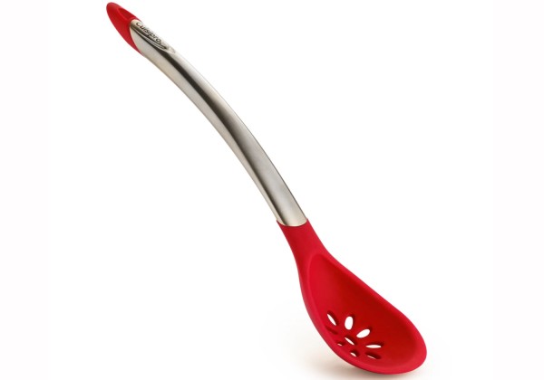 Kochlöffel gelocht 30.5cm Edelstahl/Kunststoff rot