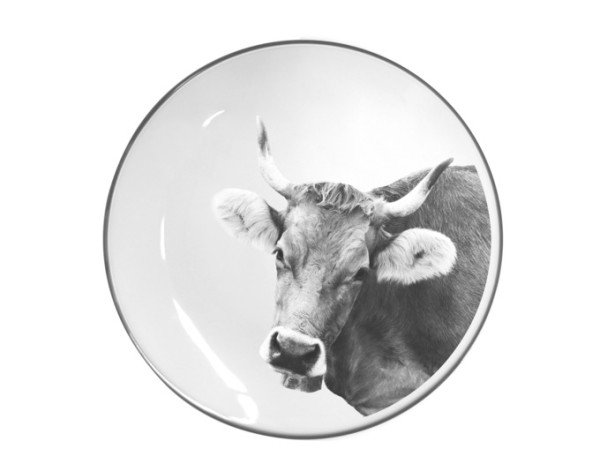 Teller flach Kuh weiss ø21cm