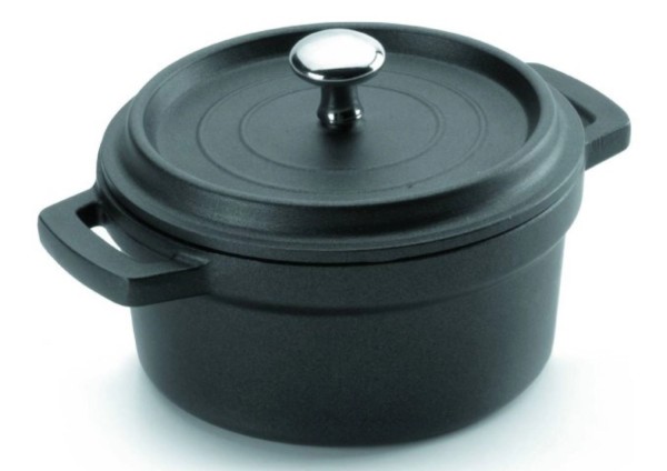 Bratentopf Mini schwarz mit Deckel D14cm H7.5cm 0.9lt