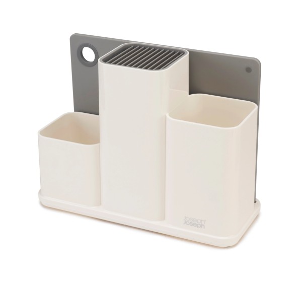 CounterStore m. Schneidebrett, weiss h.grau, 31x13x23cm
