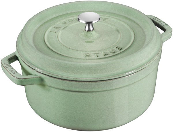 Cocotte 18cm, rund, Salbei, Gusseisen 1.7l