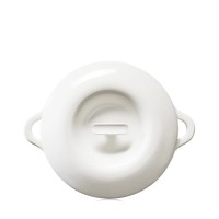 Bombance Porzellandeckel für Kasserolle D26cm alab. weiss