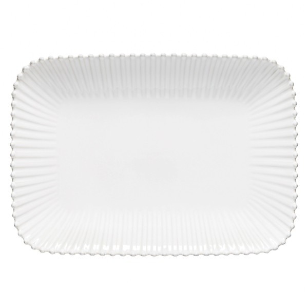 Pearl Platte rechteckig 39.6x28 H4.3cm weiss