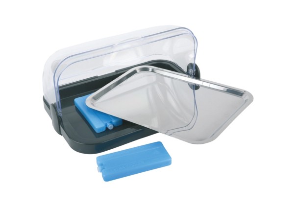 4-tlg. Buffet Vitrine, schwarz, ca. 44cmx32cm, H20.5cm