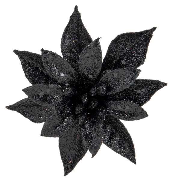 Weihnachtsstern Klammer, glitter schwarz