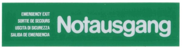 Wortschild NOTAUSGANG grün