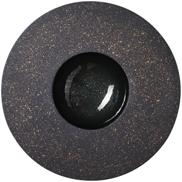 Sphere Teller 180ml D30.5cm H5cm brilliant schwarz cos. gold