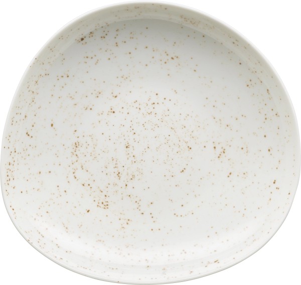 Pottery Unique white Teller tief asymmetrisch coupe 22cm