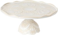 Cristal Teller auf Fuss D30.9 H14.5cm weiss