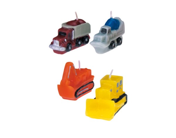 Kerzen Baustellenfahrzeuge 4tl