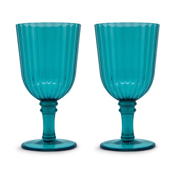 2er Set Gläser aus Acryl 460ml, türkis