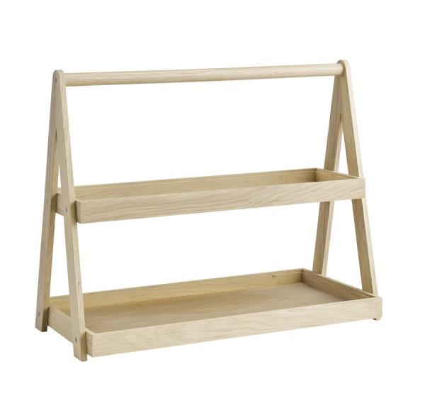 Valo Etagère 2 stufig, 55.5x26.5cm H44.5cm, Eichenholz