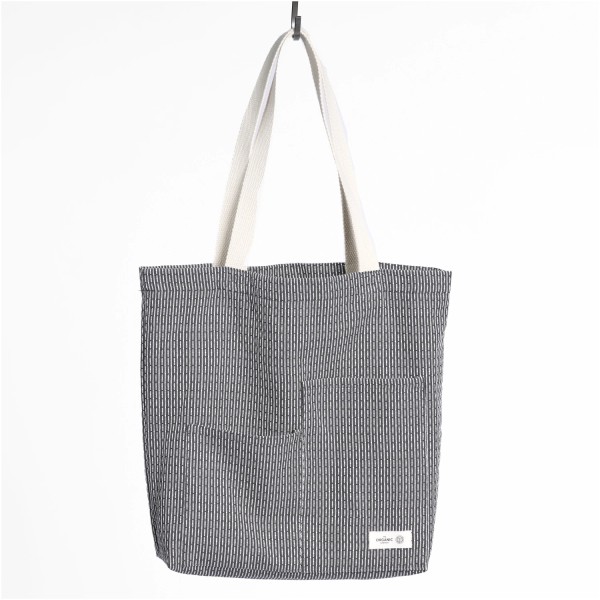 Piqué Tragetasche 30x35cm evening grey Biobaumwolle